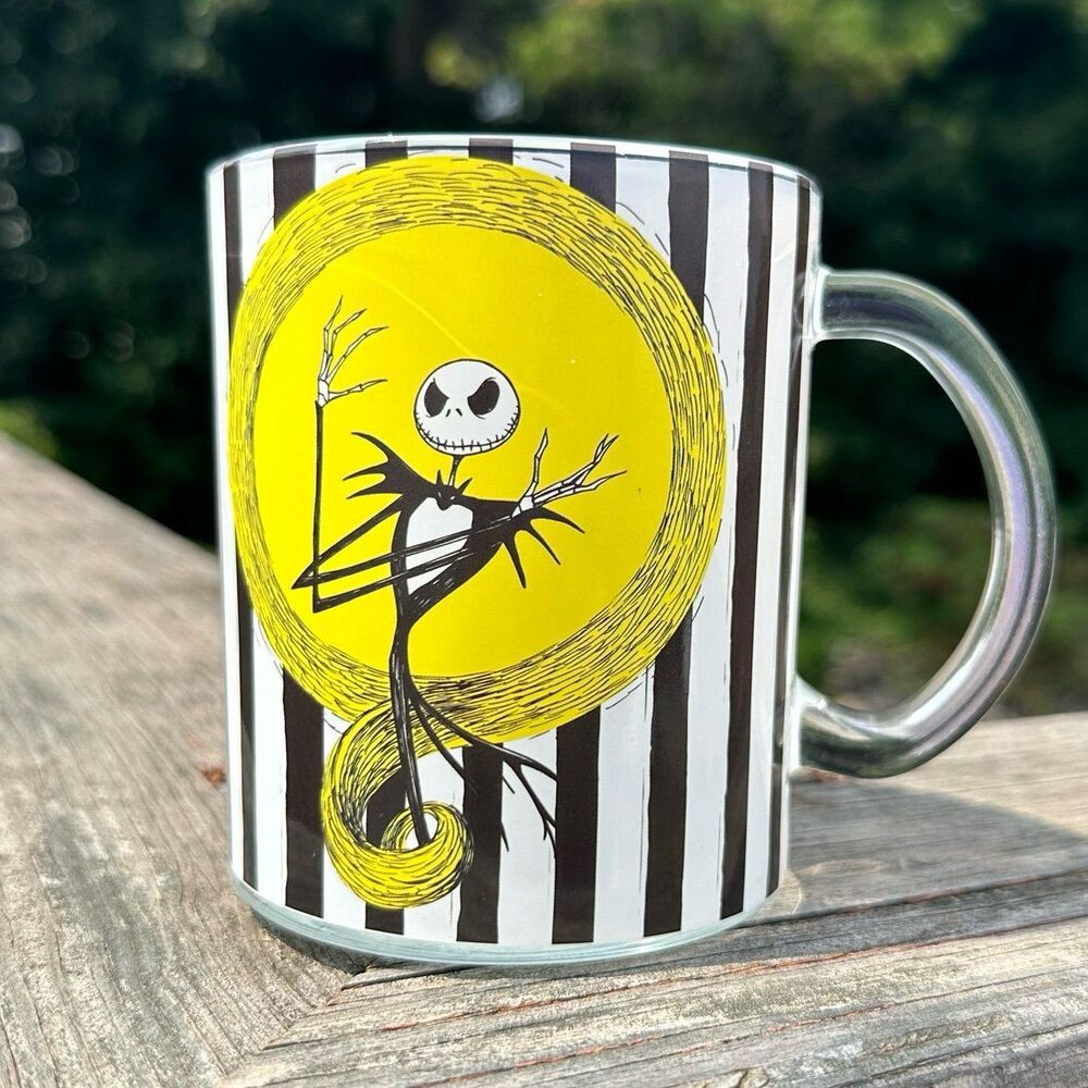 NEW Disney Jack Double Sides Nightmare Before Xmas Glass Mug